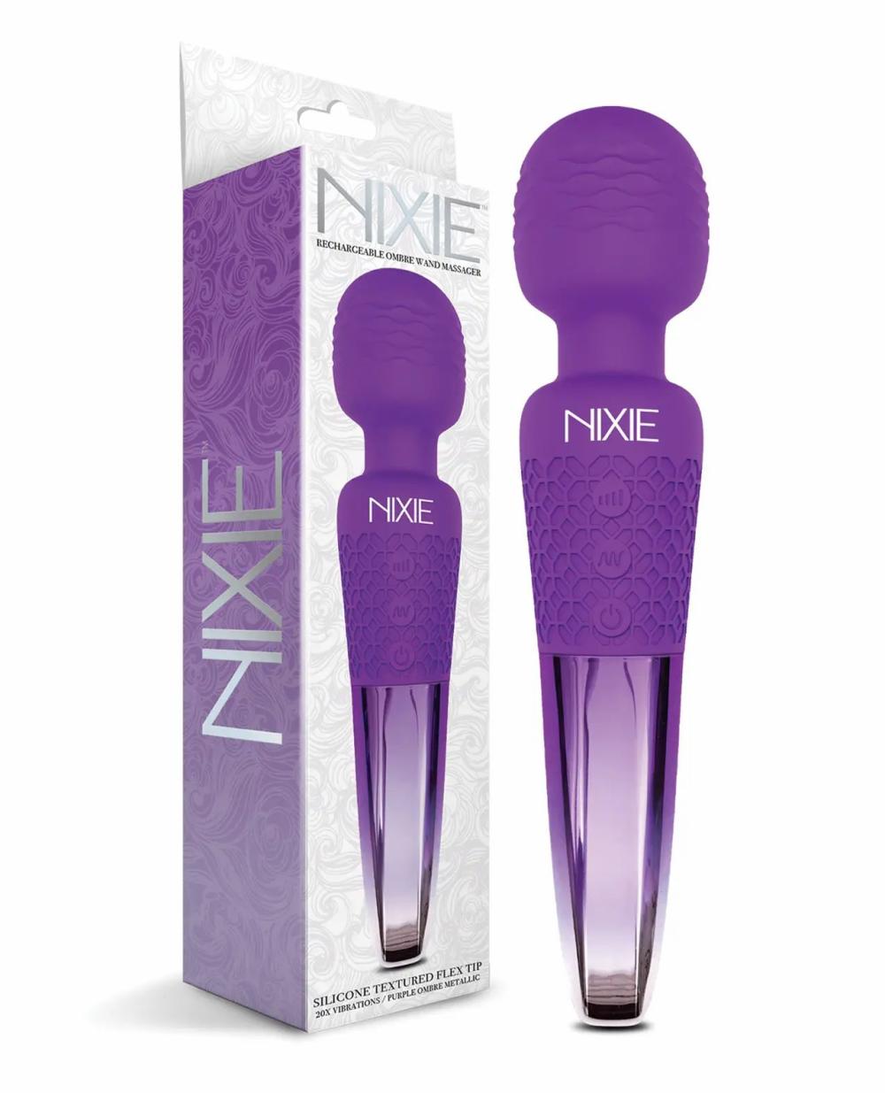 Body Massagers | Nixie Rechargeable Wand Massager – Purple Ombre Metallic Body Massagers Body Massagers