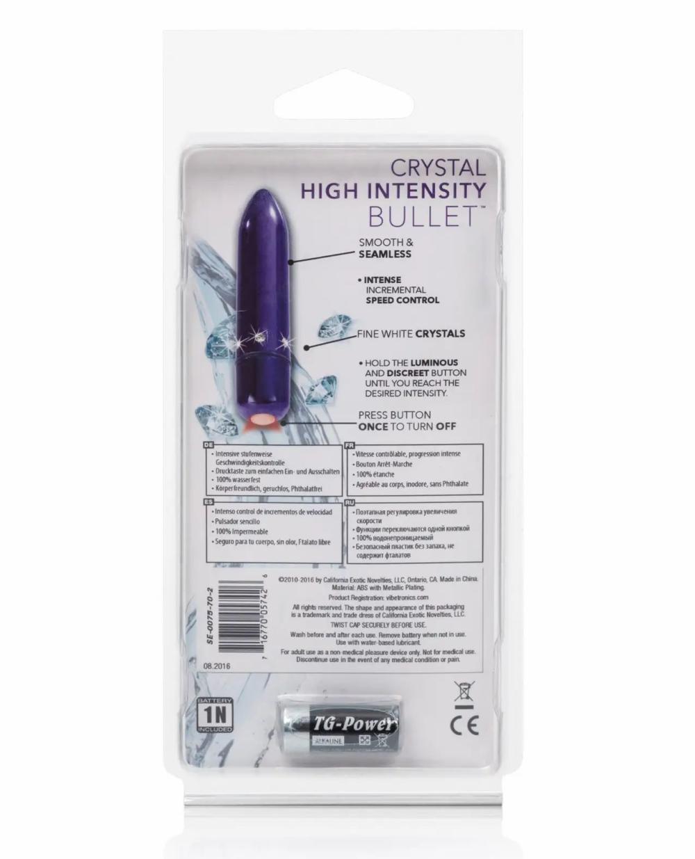 Bullet Vibrators | Crystal High Intensity Bullet – Purple For Womens Bullet Vibrators