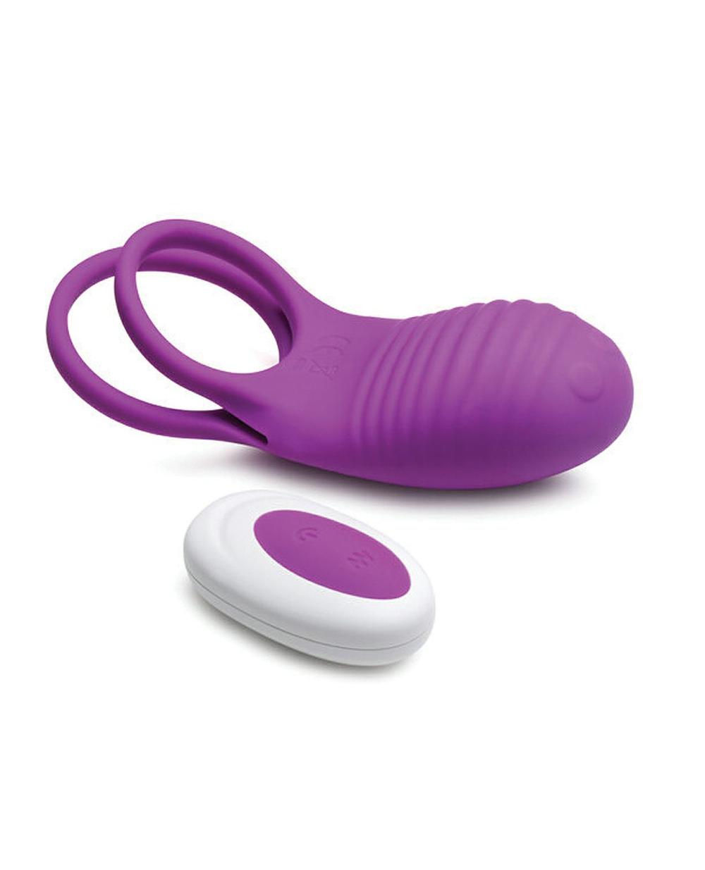 Couples Vibrating Cock Rings | Curve Toys Gossip Love Loops 10X Silicone Cock Ring w/Remote – Violet Cock Rings Couples Vibrating Cock Rings