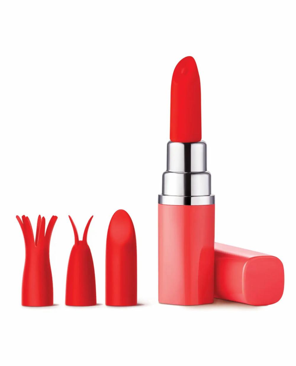 Discreet Vibrators | Luv Inc. Lipstick Vibrator w/3 Heads – Coral For Womens Discreet Vibrators