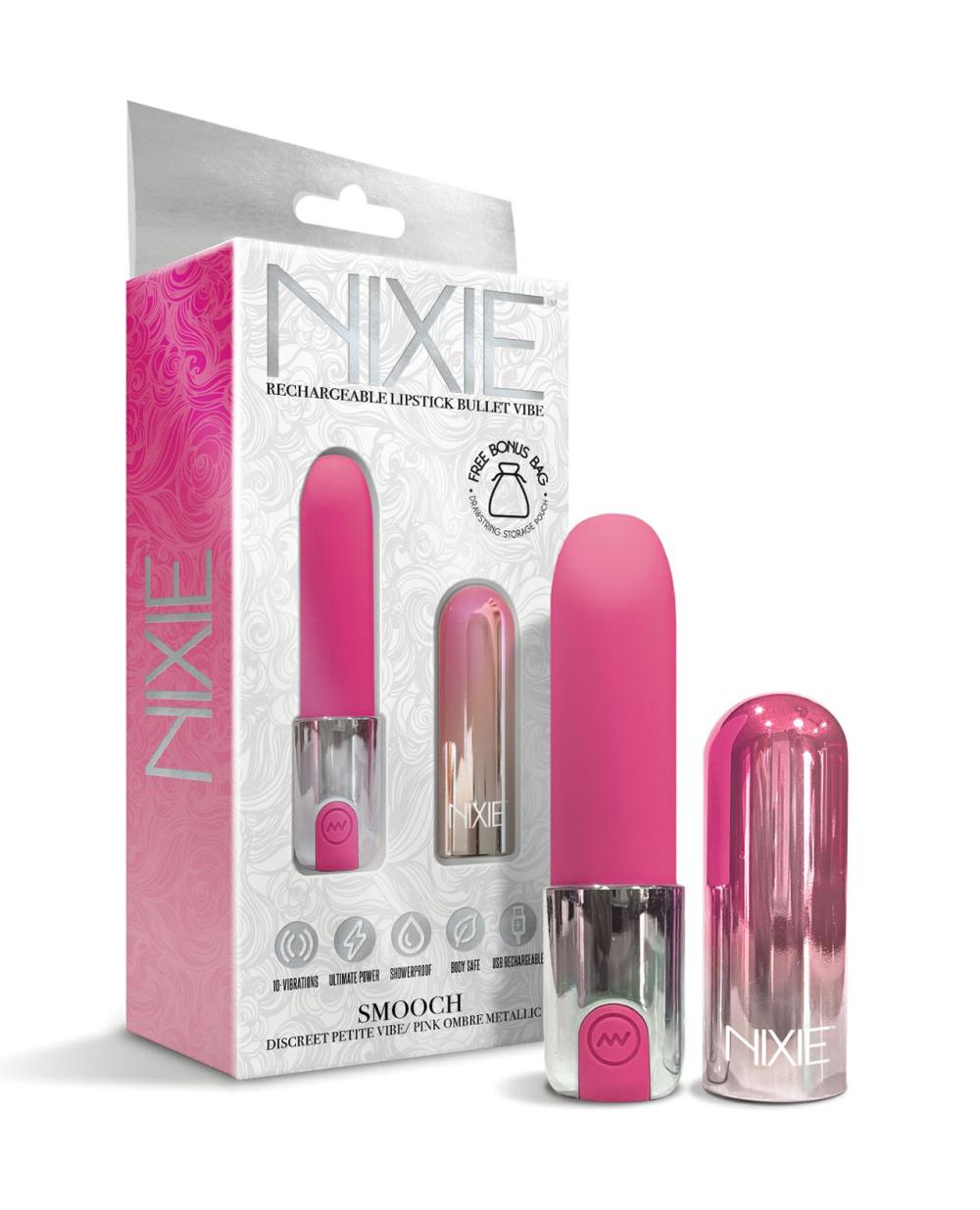 Discreet Vibrators | Nixie Smooch Rechargeable Lipstick Vibrator – Pink Ombre For Womens Discreet Vibrators