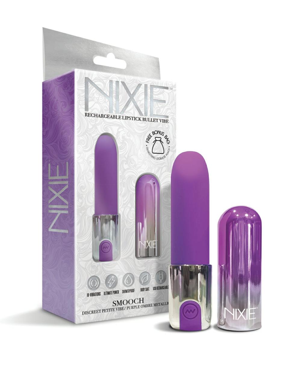 Discreet Vibrators | Nixie Smooch Rechargeable Lipstick Vibrator – Purple Ombre For Womens Discreet Vibrators