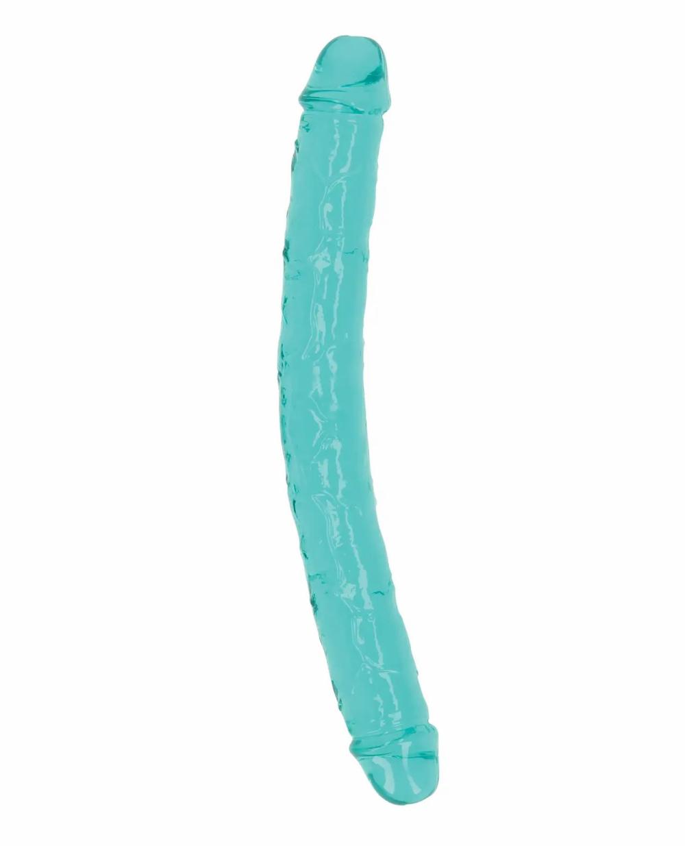 Double Dongs | Shots RealRock Crystal Clear 14" Double Dildo – Turquoise Dildos Double Dongs