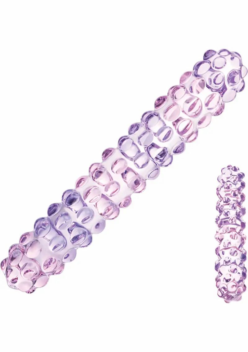 G-Spot Dildos | Glas Purple Rose Nubby Glass Dildo Dildos G-Spot Dildos