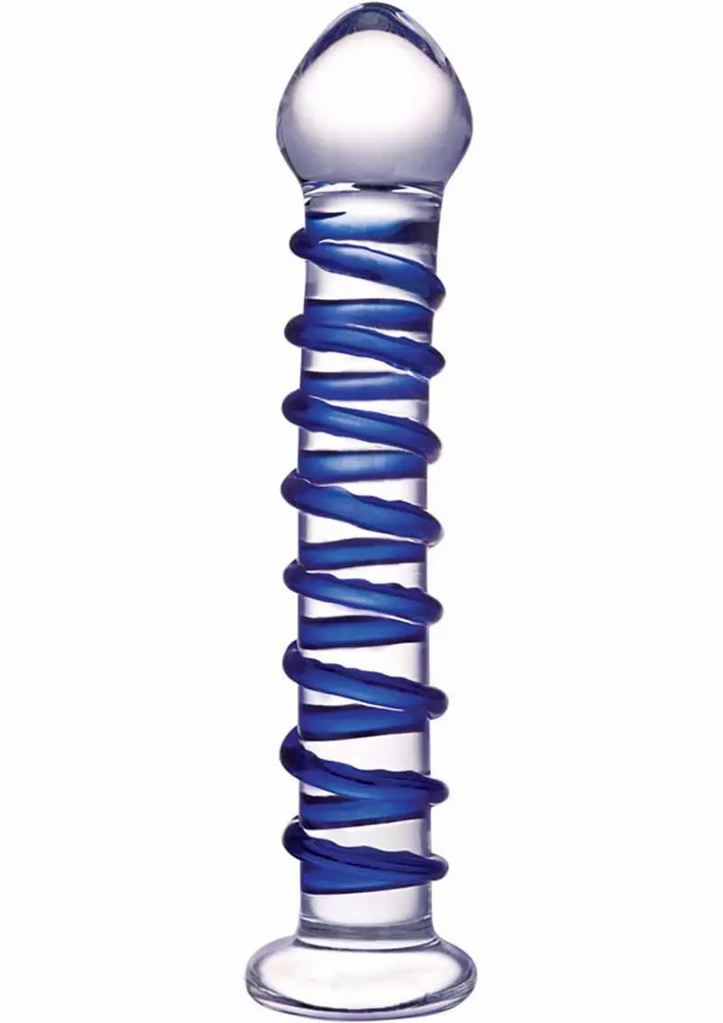 G-Spot Dildos | Glas Spiral Glass Dildo – Blue Dildos G-Spot Dildos