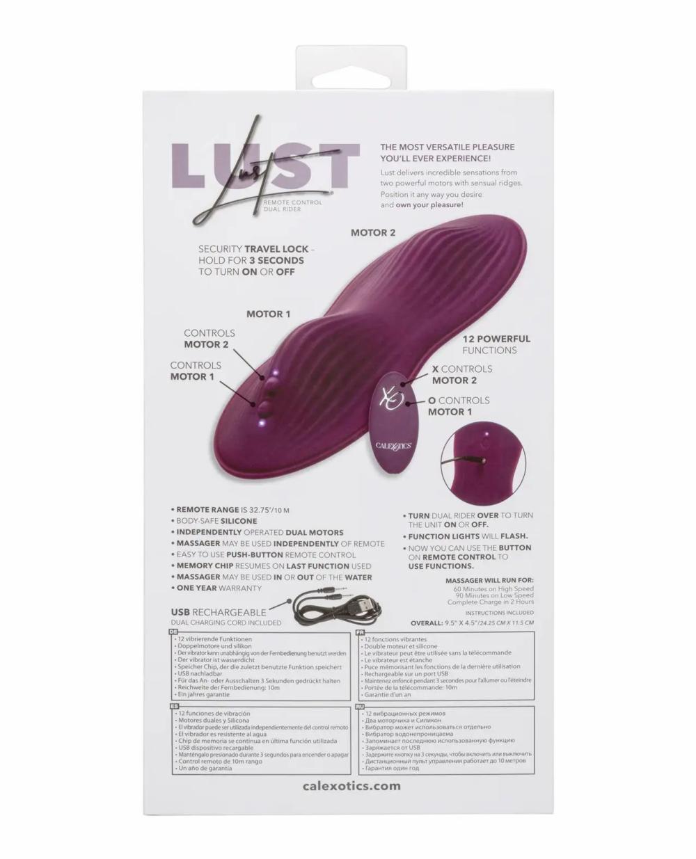 Hands Free Vibrators | Lust Remote Control Dual Rider – Purple Dildos Hands Free Vibrators