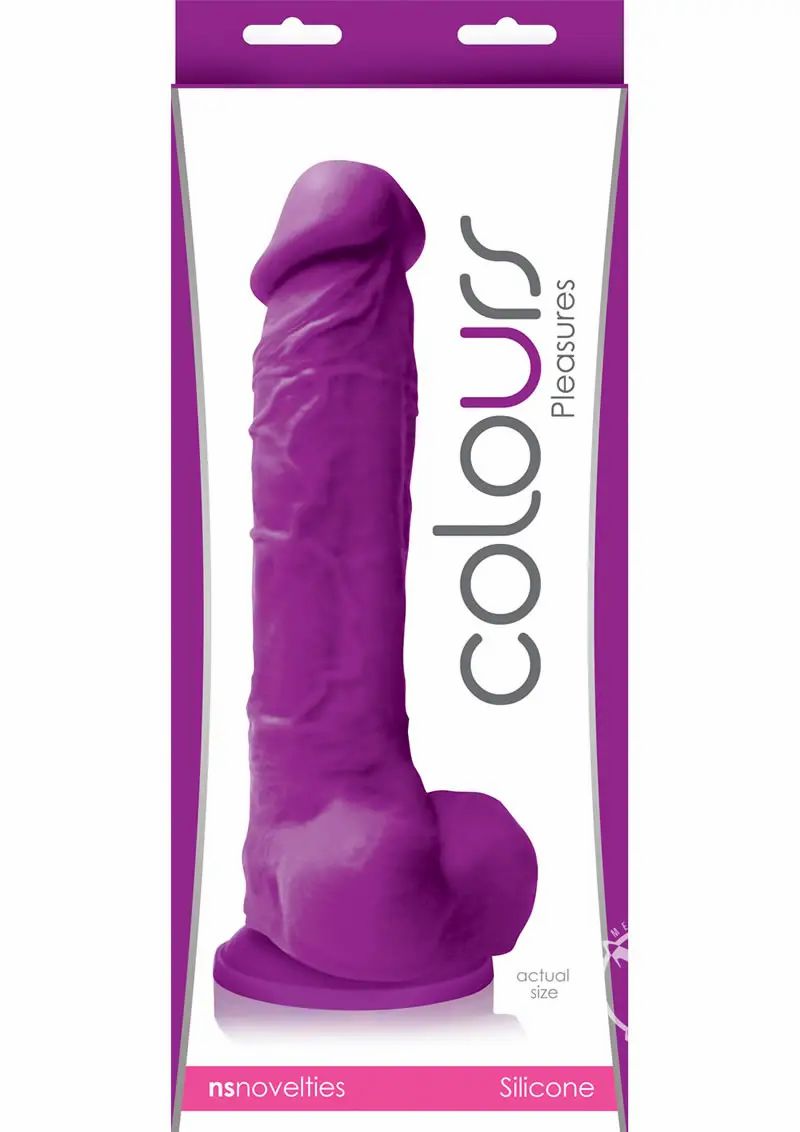 Huge Dildos | Colours Pleasures 8" Dildo w/Suction Cup – Purple Dildos Huge Dildos