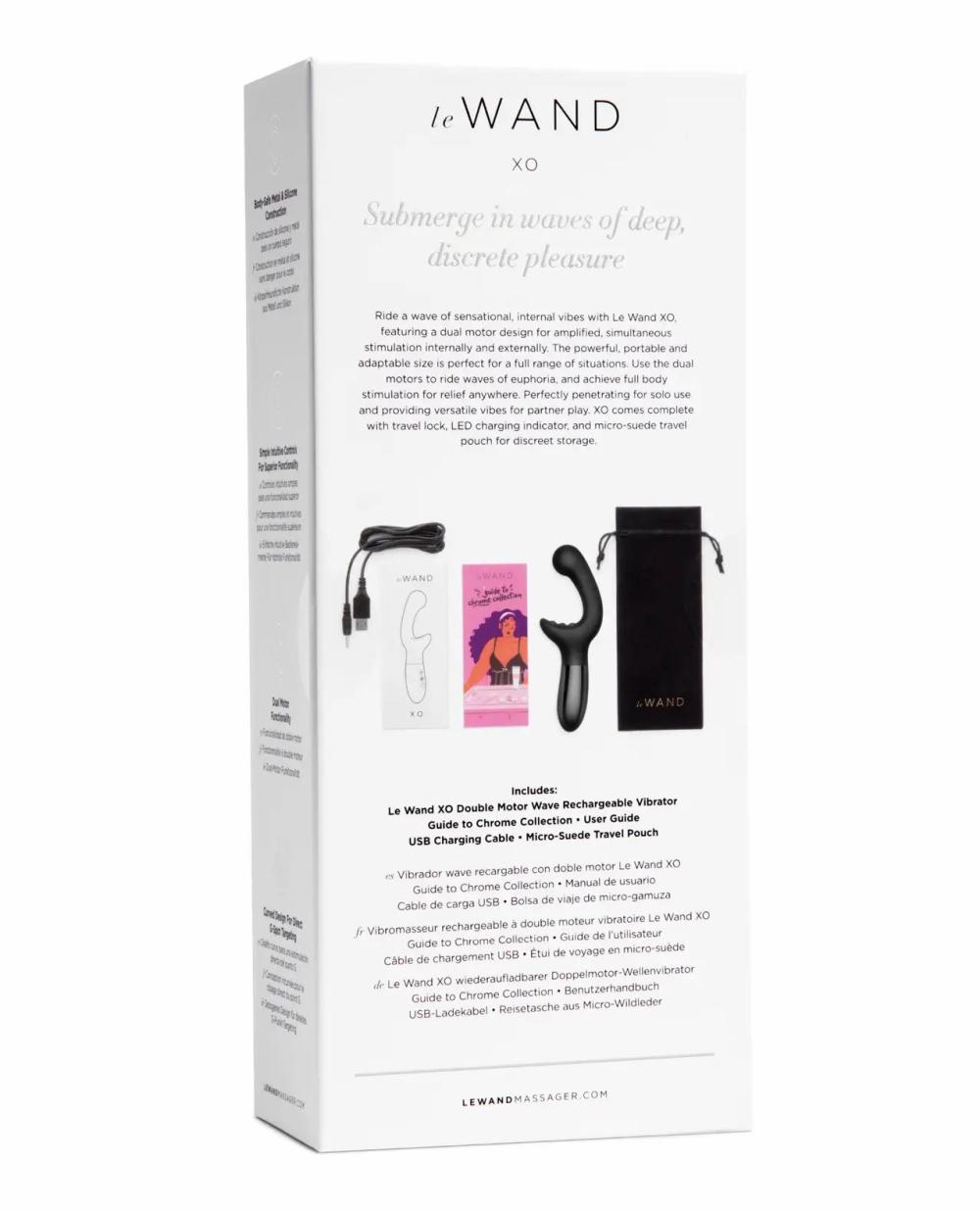 Luxury Vibrators | Le Wand XO Double Motor Wave Rechargeable Vibrator – Black For Womens Luxury Vibrators