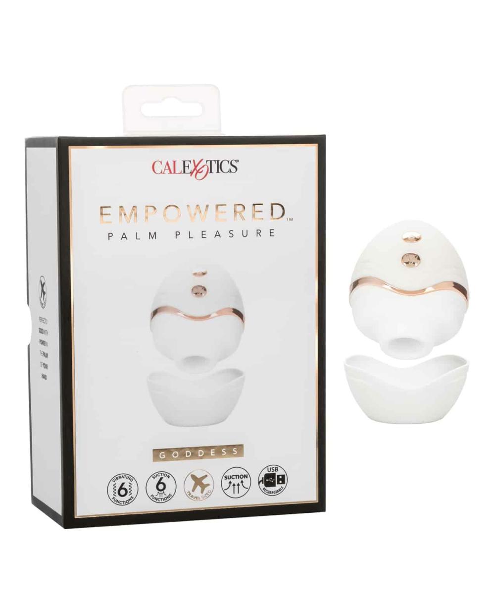 Palm Size Massagers | Empowered Palm Pleasure Goddess White Clit Suckers & Oral Suction Items Clit Suckers & Oral Suction Items