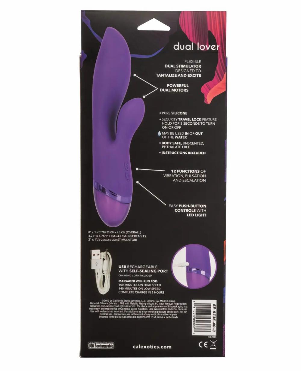 Rabbit Vibrators | Aura Dual Lover Massager – Purple For Womens Rabbit Vibrators