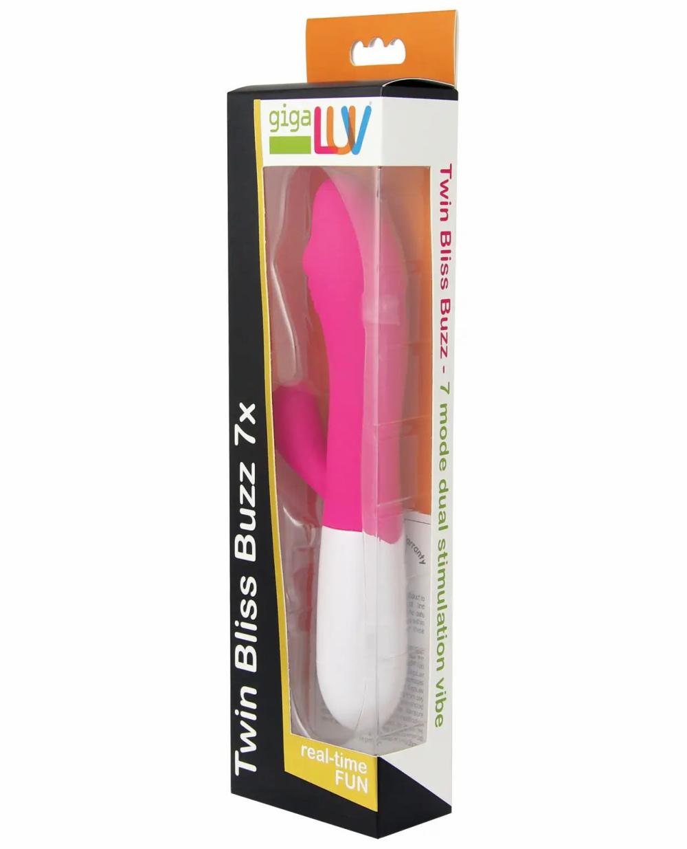 Rabbit Vibrators | GigaLuv Twin Bliss Buzz – 7 Functions Pink For Womens Rabbit Vibrators