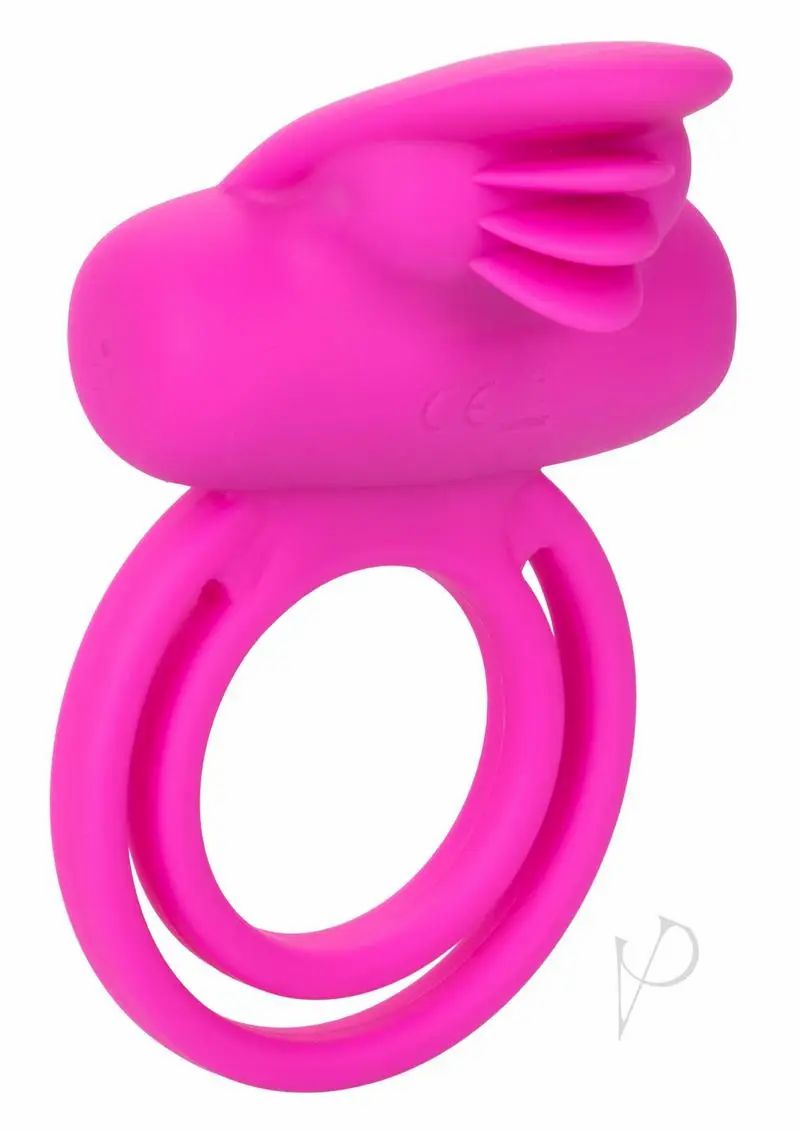 Stimulating Cock Rings | Silicone Rechargeable Dual Clit Flicker Enhancer – Pink Cock Rings Couples Vibrating Cock Rings