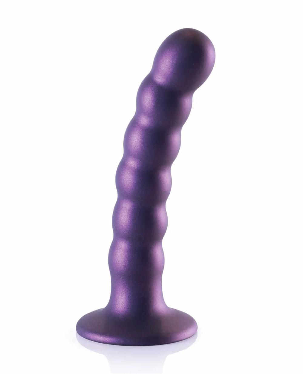 Strap-ons & Harnesses | Shots Ouch 5" Beaded G-Spot Dildo – Metallic Purple Dildos Strap-ons & Harnesses