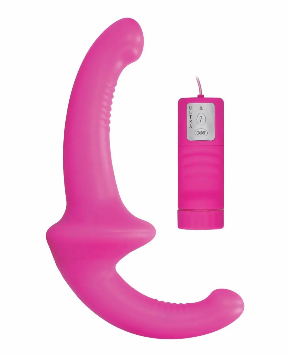 Strap-ons & Harnesses | Shots Ouch Vibrating Silicone Strapless Strap On w/Controller – Pink Dildos Strap-ons & Harnesses