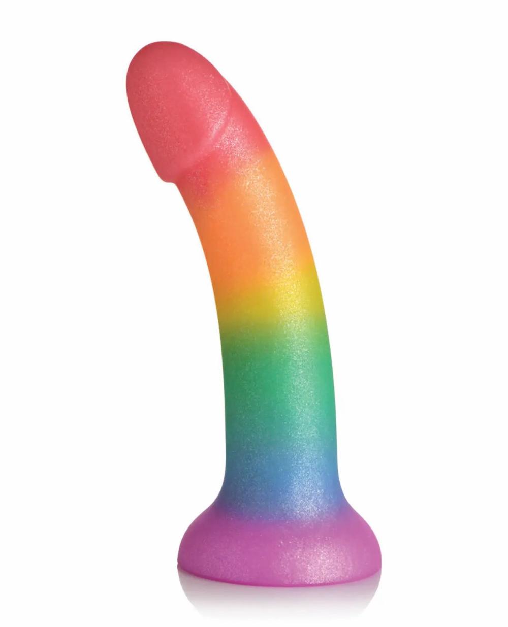 Strap-ons & Harnesses | Curve Toys Simply Sweet 6.5" Phallic Rainbow Dildo Dildos Strap-ons & Harnesses