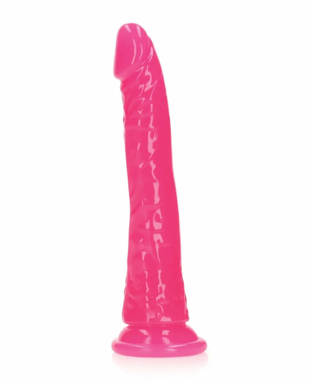 Strap-ons & Harnesses | Shots RealRock 7" Slim Dildo Glow in the Dark – Neon Pink Dildos Strap-ons & Harnesses