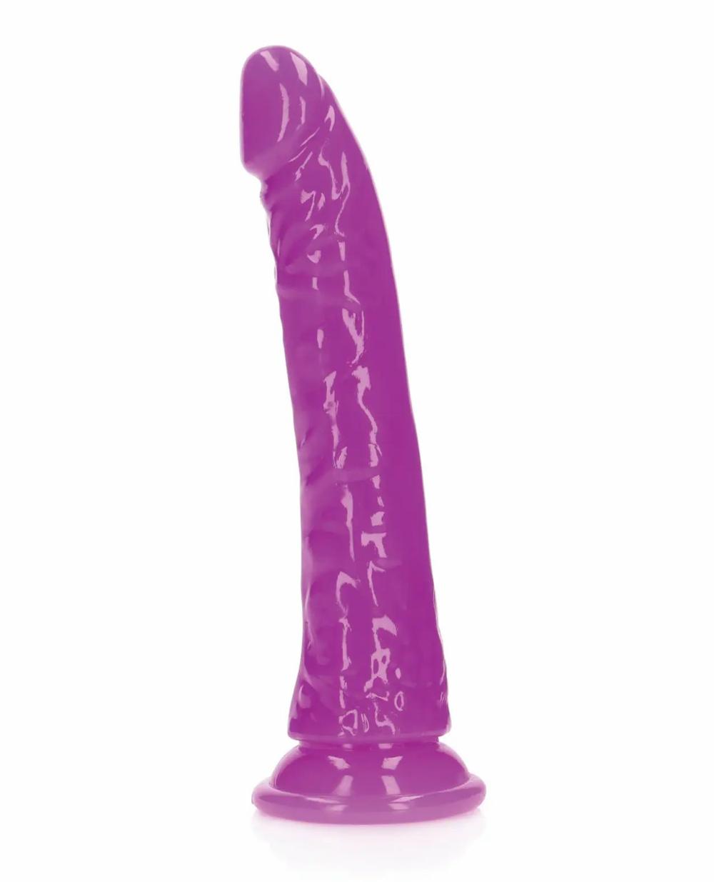 Strap-ons & Harnesses | Shots RealRock 7" Slim Dildo Glow in the Dark – Neon Purple Dildos Strap-ons & Harnesses