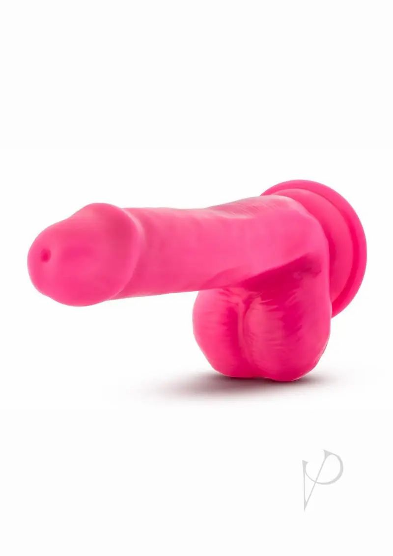 Suction Cup Dildos | Blush Neo 6" Dual Density Cock w/Balls – Neon Pink Dildos Suction Cup Dildos