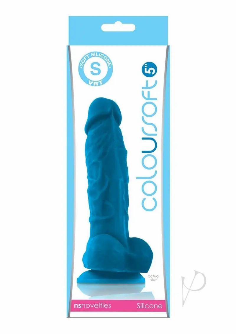 Suction Cup Dildos | ColourSoft 5" Silicone Soft Dildo – Blue Dildos Suction Cup Dildos