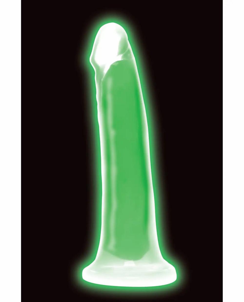 Suction Cup Dildos | Curve Toys Lollicock 7" Glow In The Dark Silicone Dildo – Green Dildos Strap-ons & Harnesses