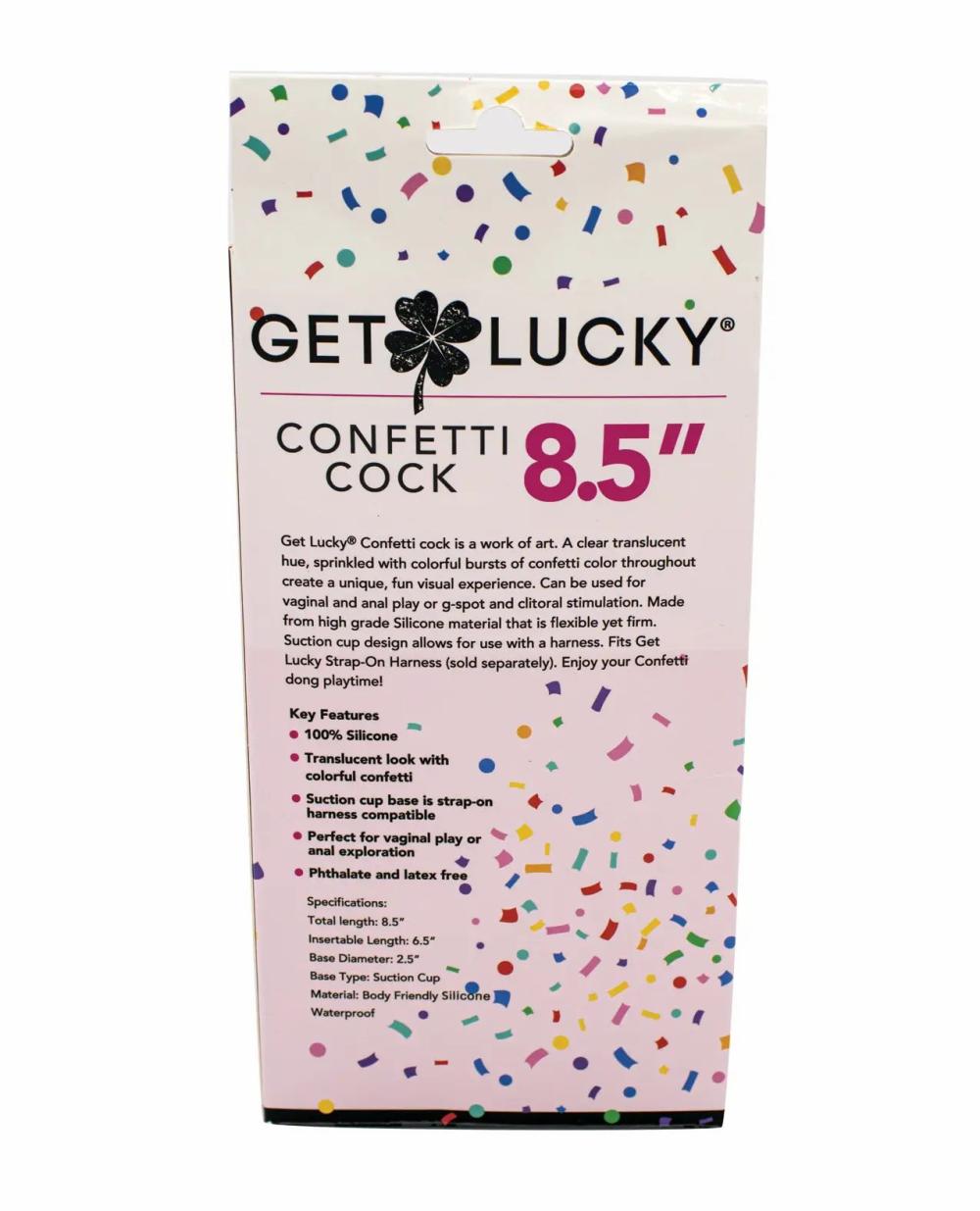 Suction Cup Dildos | Get Lucky 8.5" Real Skin Confetti Cock – Multi Color Dildos Suction Cup Dildos