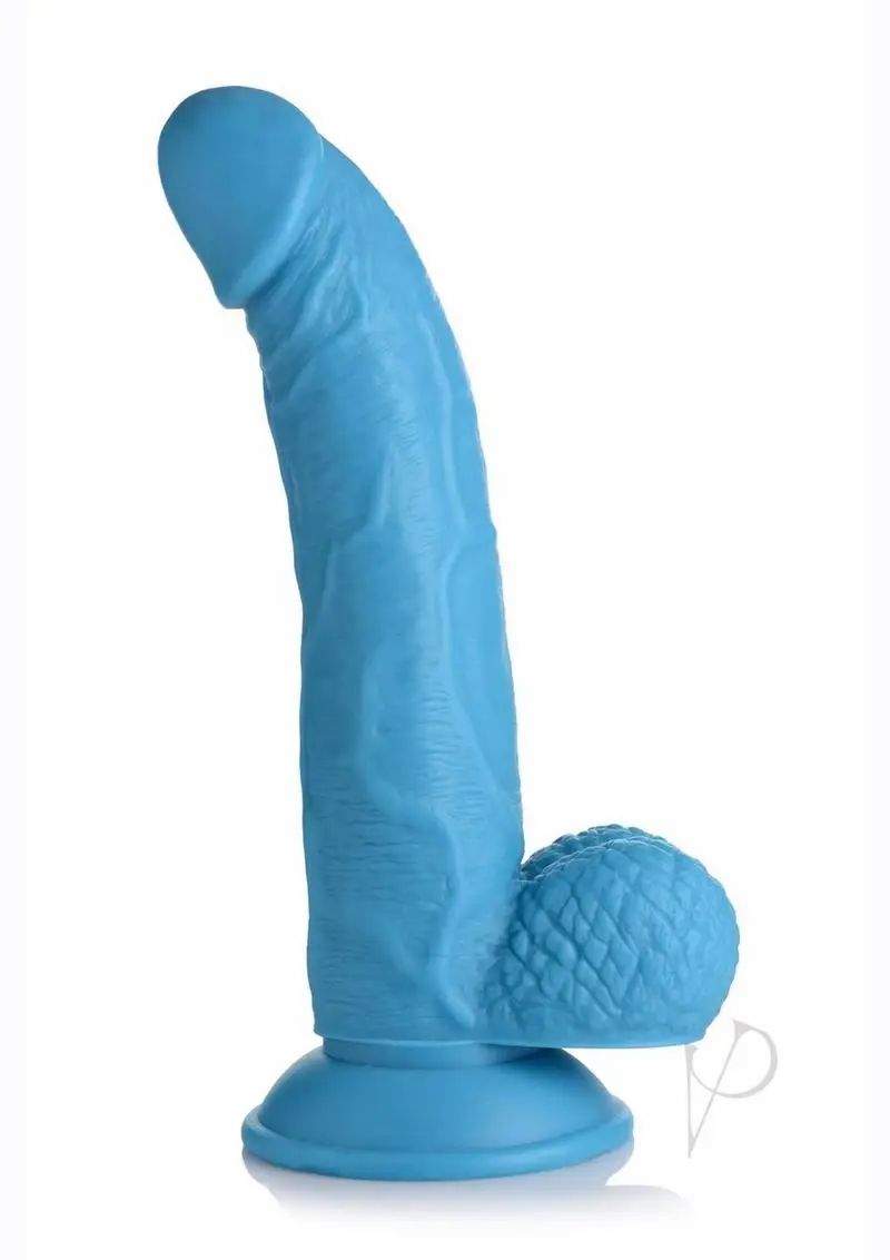 Suction Cup Dildos | Pop Peckers Dildo W/balls 7.5 Blue Dildos Suction Cup Dildos