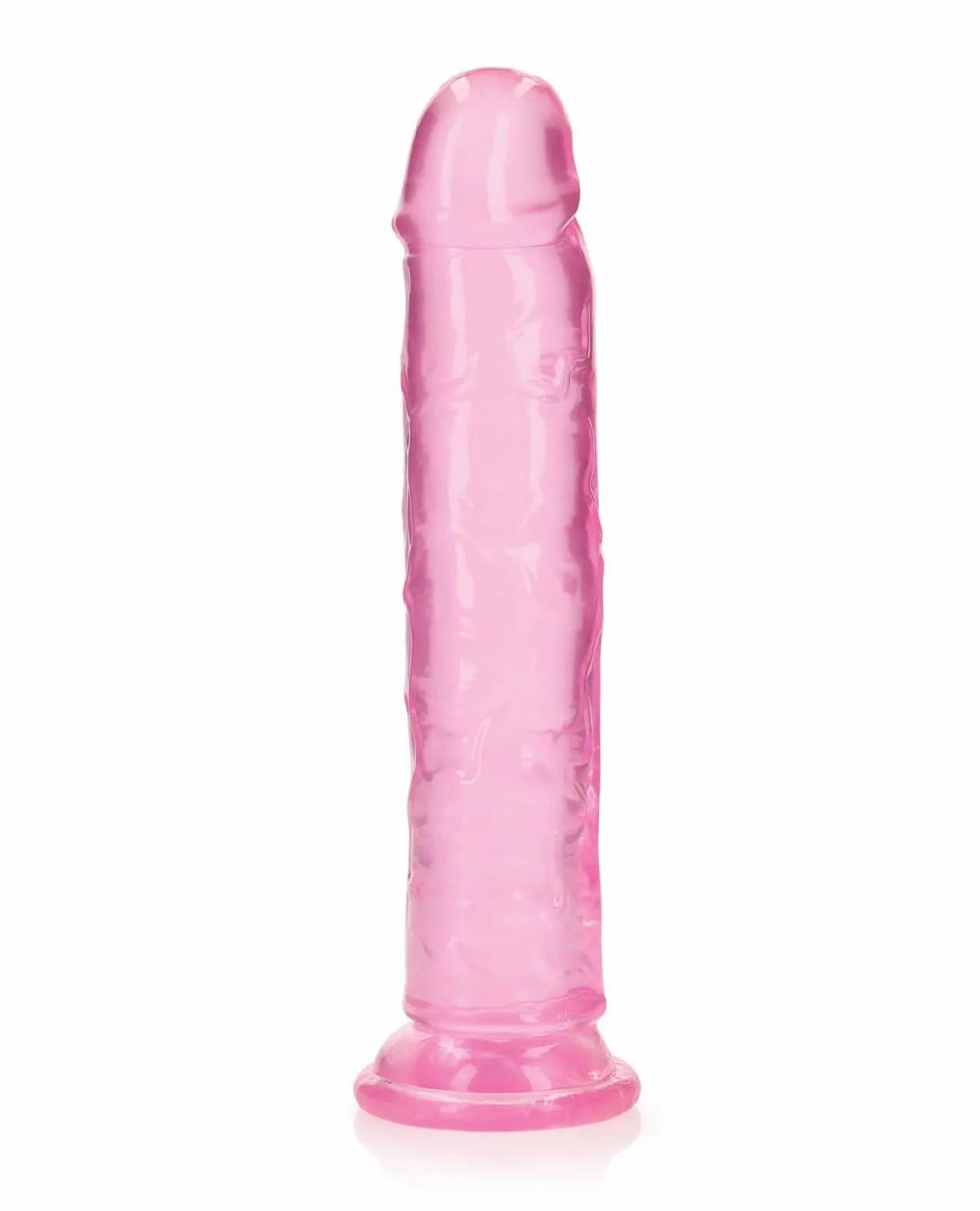 Suction Cup Dildos | Shots RealRock Crystal Clear 9" Straight Dildo w/Suction Cup – Pink Dildos Strap-ons & Harnesses