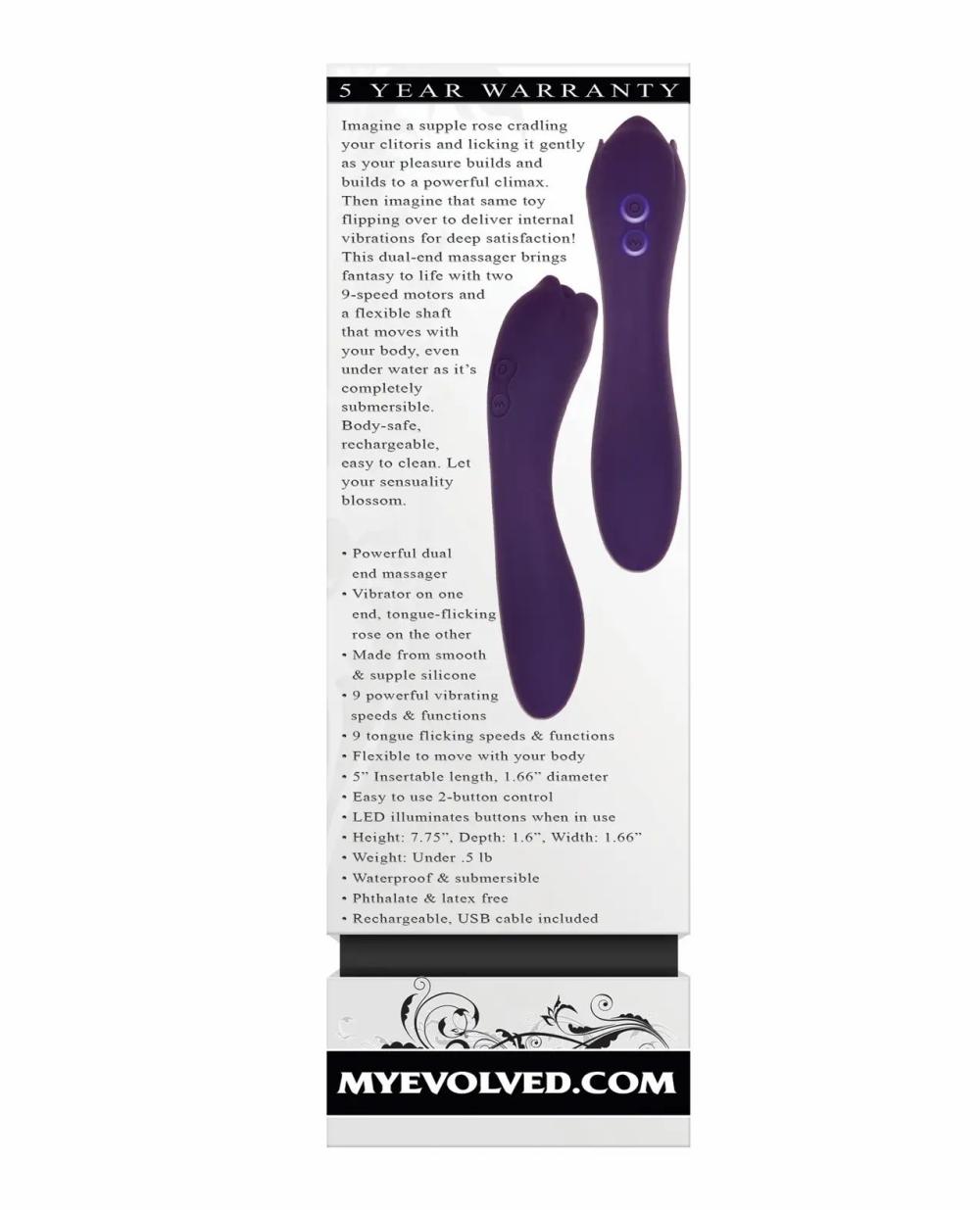 Tongue Vibrators | Evolved Thorny Rose Dual End Massager – Purple For Womens G Spot Clit Stimulators