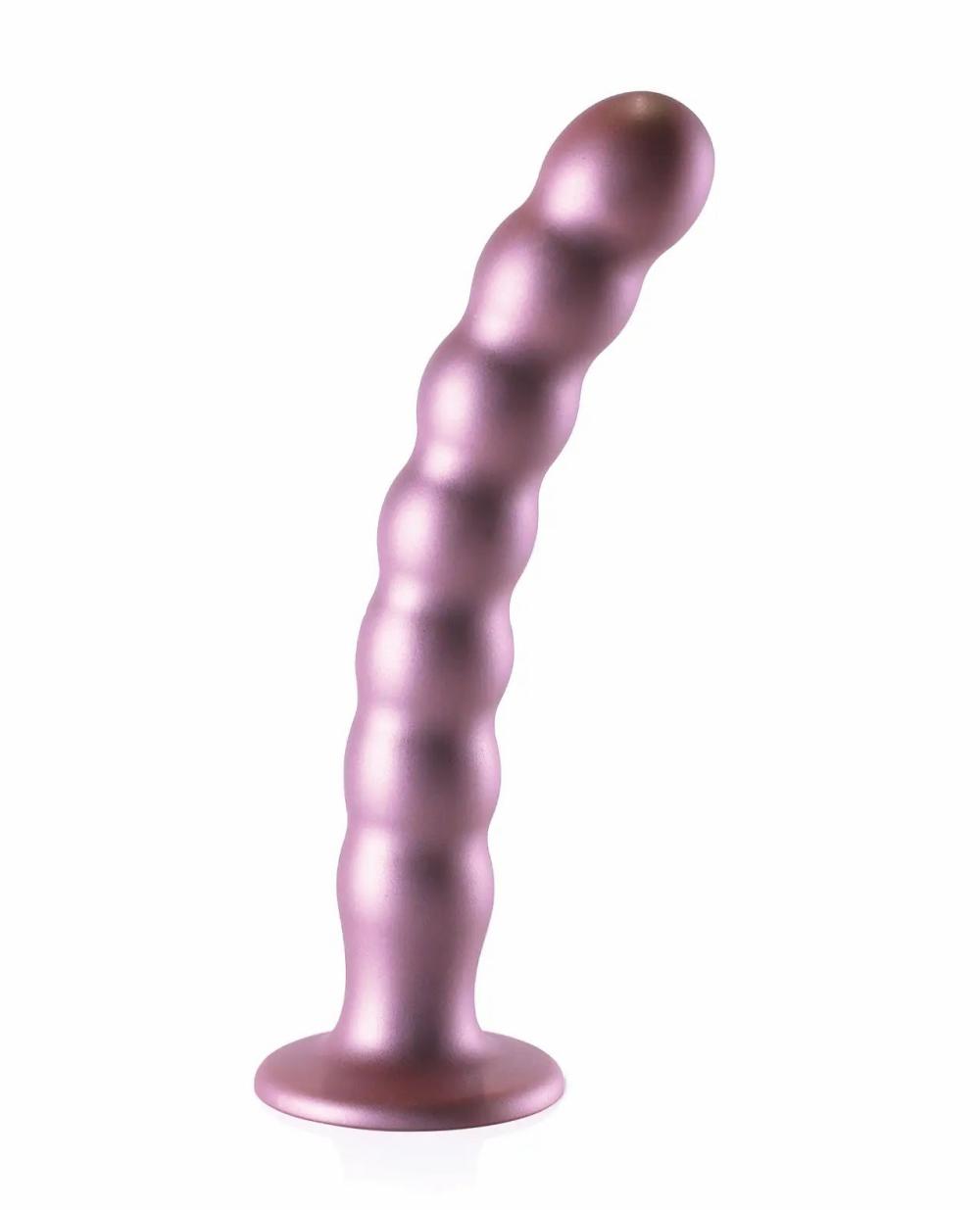 Suction Cup Dildos | Shots Ouch 8" Beaded G-Spot Dildo – Rose Gold Dildos Strap-ons & Harnesses